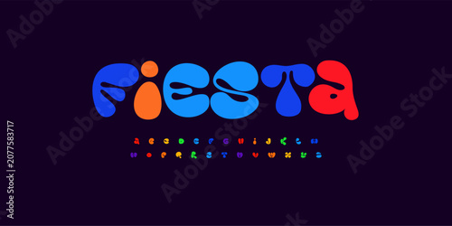 Canvas-taulu Playful Colorful Font Logo Alphabet, Bubble Balloon Letter Set for Birthday Holiday Headline, Music Fest Bright Titles, Packaging Design, Fun Kid Game, Unique Cute Typographic Design