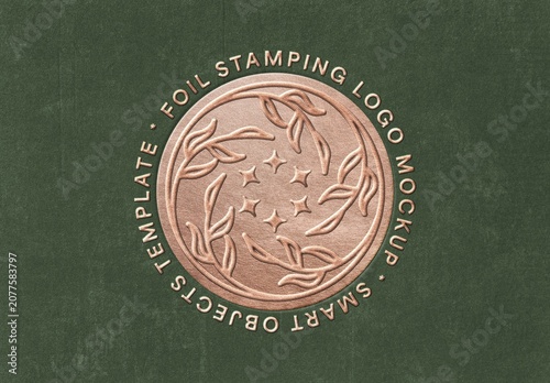 Bronze Foil Stamp Paper Mockup For Branding And Print Design