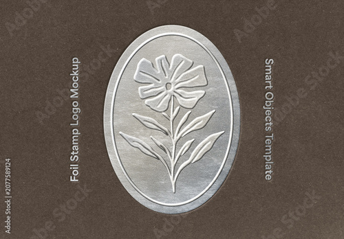 Silver Foil Stamp Paper Mockup For Branding And Print Design
