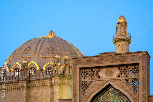 Taza Pir Mosque Dome Minaret and Portal Detail