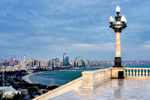 Baku Skyline and Caspian Sea from Highland Park Terrace
