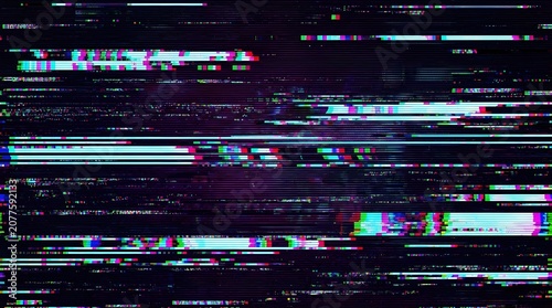 Obraz na płótnie Digital code data flow in neon cyber grid with futuristic technology background