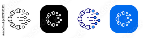 Foto DNA strand with nodes for genetic data analysis genome network and biology research