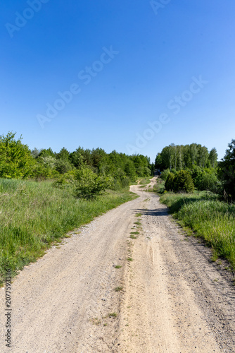 A country road on a sunny day