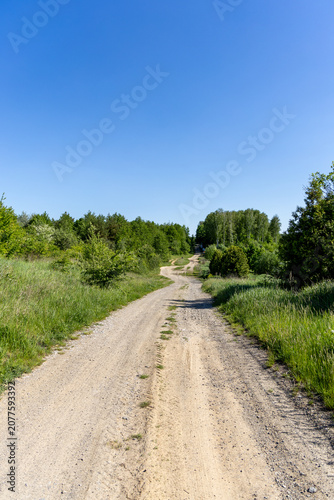 A country road on a sunny day