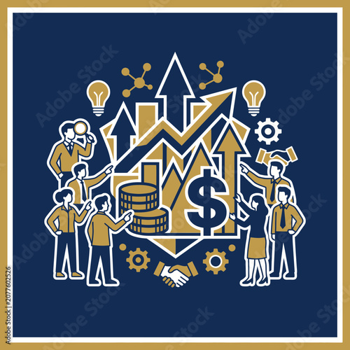 Team Collaborates On Financial Growth Strategy With Data Visualization