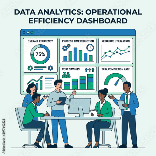 Team Collaborates On Operational Efficiency Dashboard For Data Analytics Insights