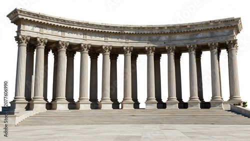 Classical Semi Circular Colonnade with Corinthian Columns