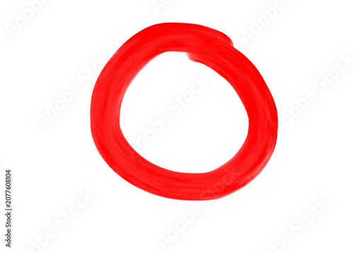 Red circle ring hand drawn doodle outline sketch icon