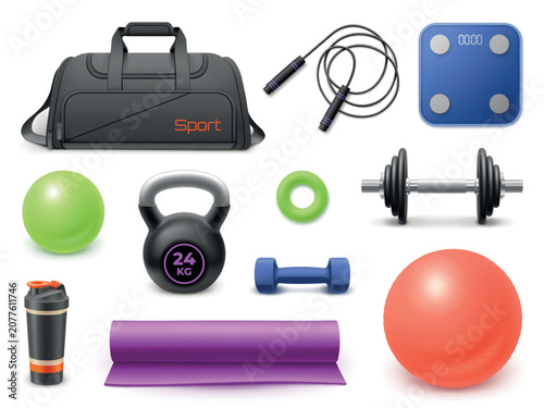 Quadro su tela Realistic fitness equipment