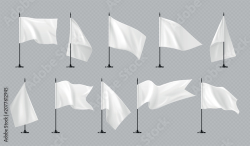 Billede på lærred White flags mockup