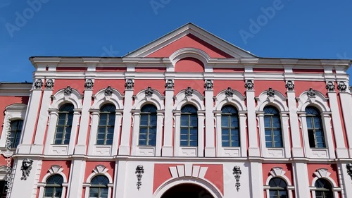 Facade of the baroque Jelgava Palace also called Mitau Palace in Jelgava city, Latvia