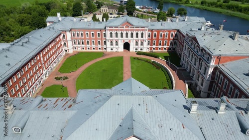 Courtayrd of Jelgava Palace also called Mitau Palace in Jelgava city, Latvia