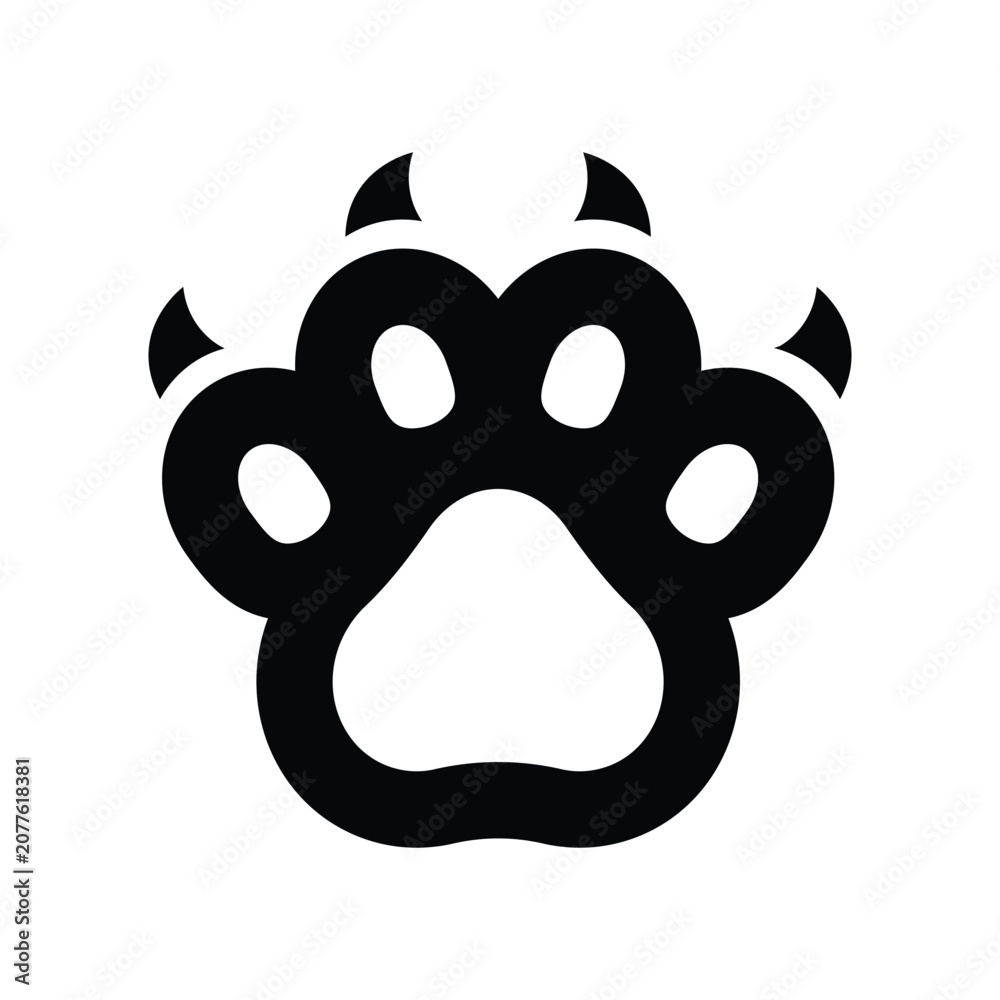 Fototapeta premium paw solid icon illustration vector graphic.eps