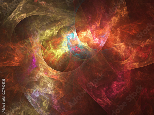 Fractal colored abstract on black background