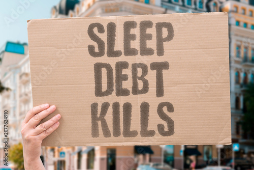Konstfotografi "Sleep debt kills" Chronic rest deprivation is fatal