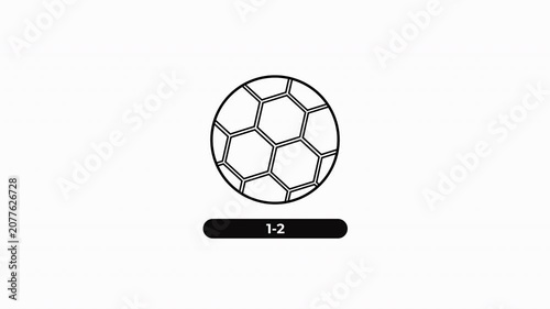 Score 1-2 Animation. Alpha matte with transparent background 4K Resulation.