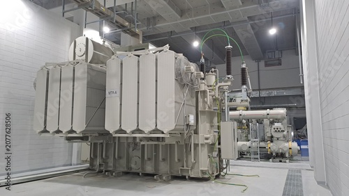 Power Transformer and GIS Equipment Inside a Newly Constructed Data Center Substation