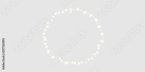 Bild auf Leinwand Elegant Christmas string lights sparkle with bright white lamps and glowing reflections