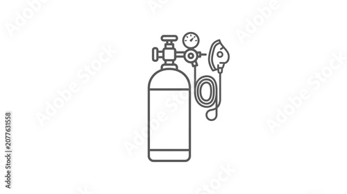 Oxygen Tank Medical Equipment Device.
