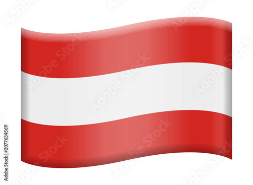 National flag of Austria, Austrian flag emoji illustration, vector icon isolated on transparent background