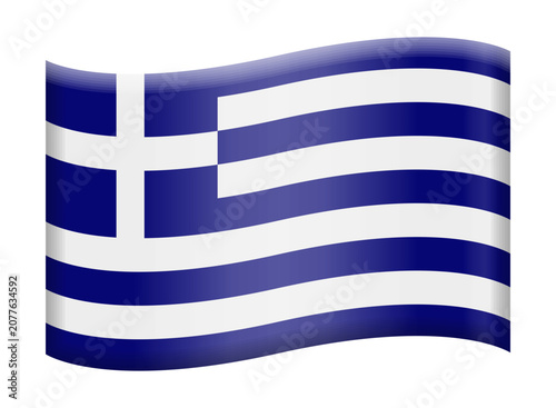 National flag of Greece, Greek flag emoji illustration, vector icon isolated on transparent background. 