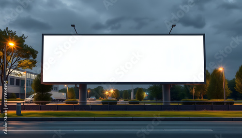 Large-scale rectangular billboard mockup, mindfulness theme. White tone
