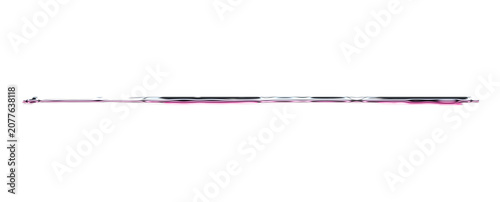 Tableau sur toile Fishing rod held by a person on a boat in a serene lake with transparent backgro