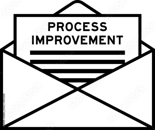 Valokuva Envelope and letter sign with word process improvement as the headline