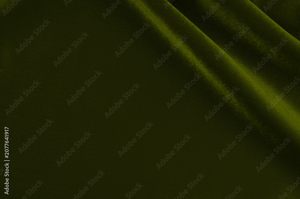 Fototapeta premium Olive green fabric texture background with diagonal lines