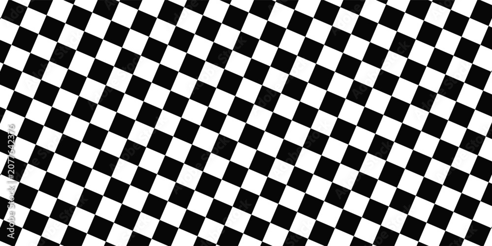 Obraz premium Black and white checkered pattern, Checkerboard seamless pattern