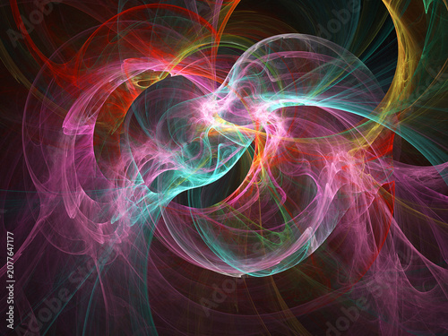 Fractal colored abstract on black background