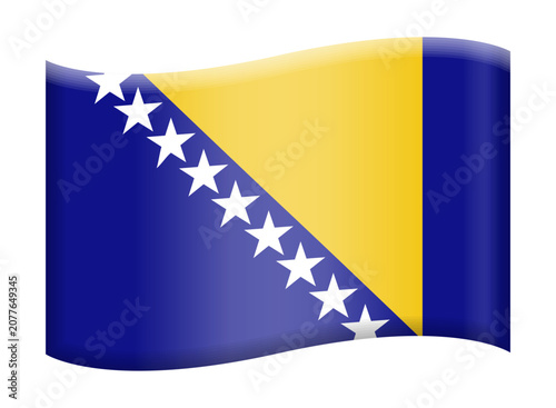 Obraz na płótnie National flag of Bosnia and Herzegovina, Bosnian and Herzegovinian flag emoji il