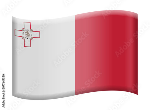 National flag of Malta, Malta flag emoji illustration, vector icon isolated on transparent background