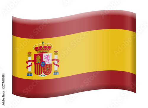 National flag of Spain, Spanish flag emoji illustration, vector icon isolated on transparent background