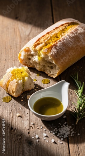 Golden crust, olive's embrace, a rustic whisper of flavor.