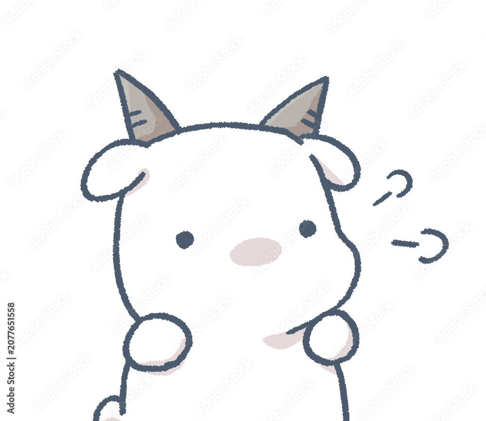 Fototapeta premium ゆるかわヤギの手描きイラスト