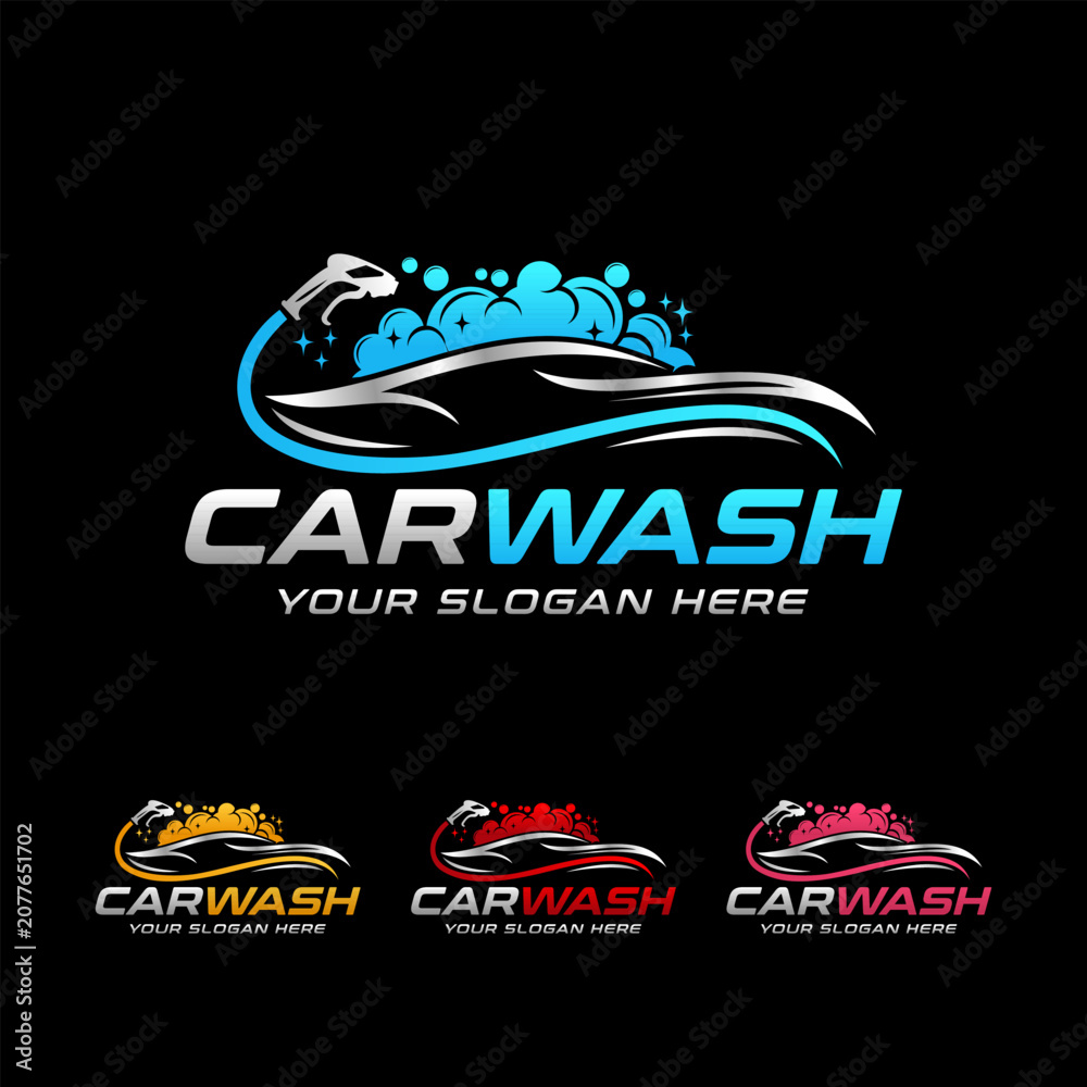 Obraz premium Car Wash logo designs concept vector template