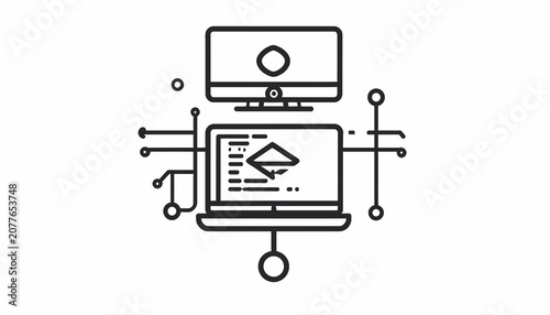 Computer Network System Technology Concept.