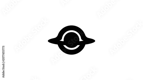 Minimal black hole event horizon silhouette icon.