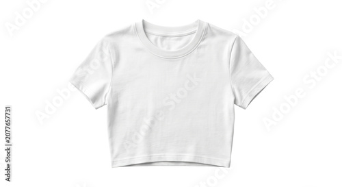 Schilderij op canvas Blank white cotton crop top t-shirt mockup