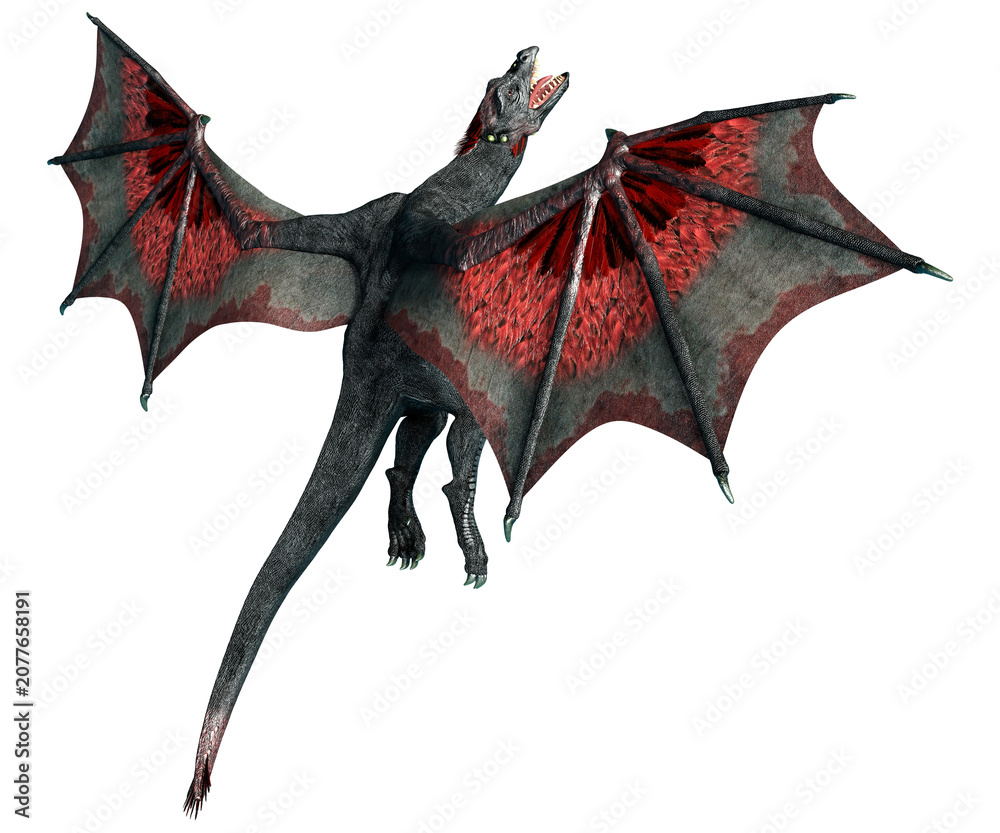 Naklejka premium 3D Rendering Fairy Tale Dragon on White