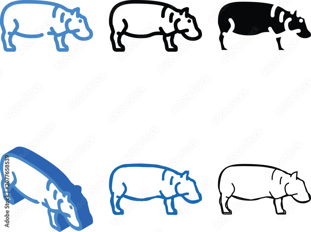 Fototapeta premium hippopotamus animal color designs icon vector. hippopotamus animal sign. isolated symbol illustration