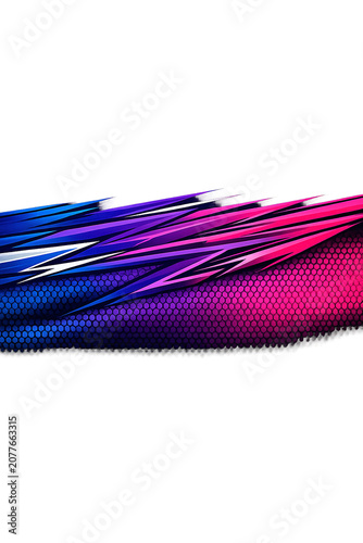 Abstract image composed of bright colors and intricate shapes.
