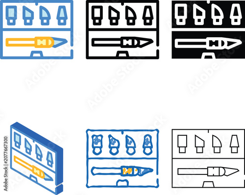 Bild auf Leinwand dummy knives set color icon vector