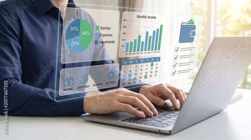Tableau sur toile personal finance management and budget tracking concept