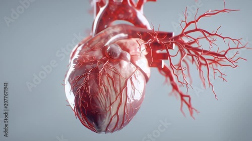 Human Heart Anatomy Model with Internal Organs Isolated as Artistic Medical Sculpture Decoration Object, Unique Gift Souvenir Inspired by Holiday Ornament Style