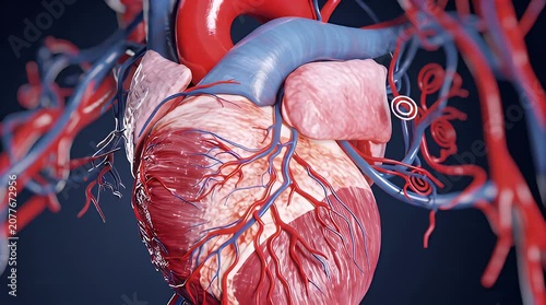Human Heart Anatomy Model with Internal Organs Isolated as Artistic Medical Sculpture Decoration Object, Unique Gift Souvenir Inspired by Holiday Ornament Style