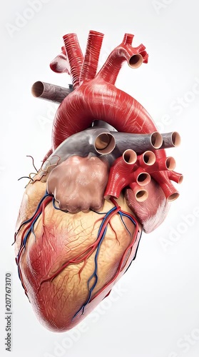 Human Heart Anatomy Model with Internal Organs Isolated as Artistic Medical Sculpture Decoration Object, Unique Gift Souvenir Inspired by Holiday Ornament Style