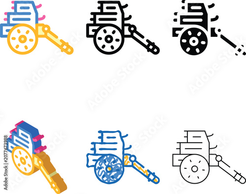Cuadro en lienzo organ antique gun modern color icon vector